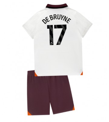 Manchester City Kevin De Bruyne #17 Borta Kläder Barn 2023-24 Kortärmad (+ Korta byxor)